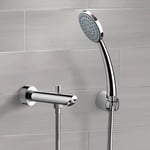 Remer TDH02 Chrome Wall Mounted Tub Spout Set with Hand Shower